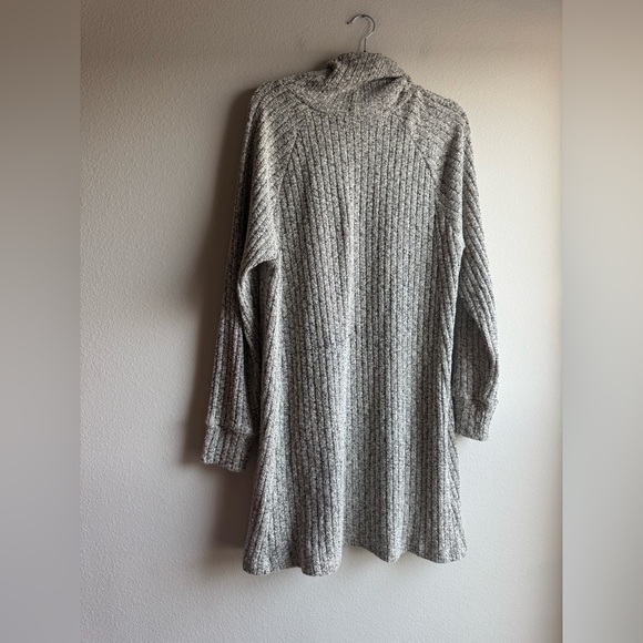 Anthropologie Turtleneck Mini Sweater Dress Grey Mix size large - Picture 8 of 9